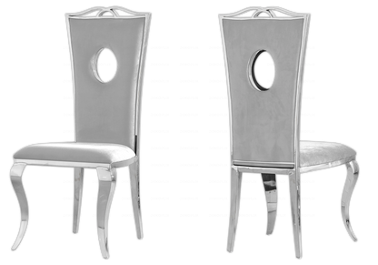 Lot de 4 chaises médaillon baroque en gris | Kivo