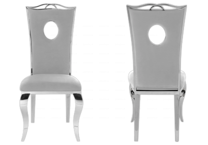 Lot de 4 chaises médaillon baroque en gris | Kivo