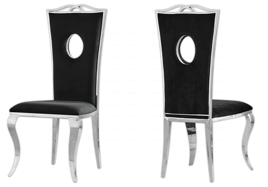 Lot de 4 chaises médaillon baroque en noir | Kivo