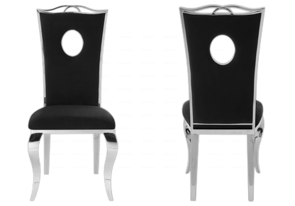 Lot de 4 chaises médaillon baroque en noir | Kivo