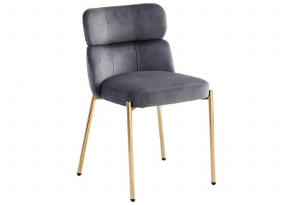 Lot de 4 chaises en gris et pieds dorés | Vexta