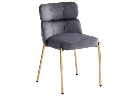 Lot de 4 chaises en gris et pieds dorés | Vexta
