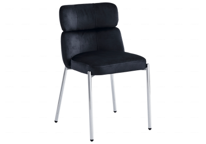 Lot de 4 chaises en noir et pieds argent | Vexta