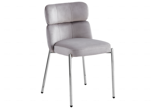 Lot de 4 chaises en taupe et pieds argent | Vexta