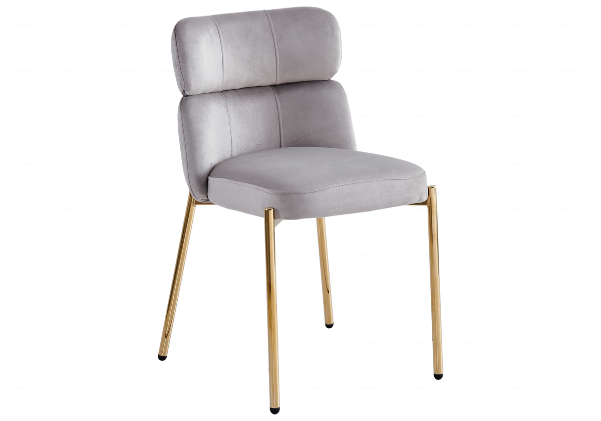Table ovale en pierre noire et 4 chaises dorées | Zelix
