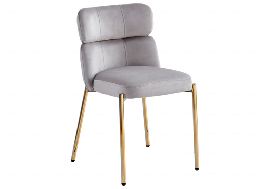 Lot de 4 chaises en taupe pieds dorés | Vexta