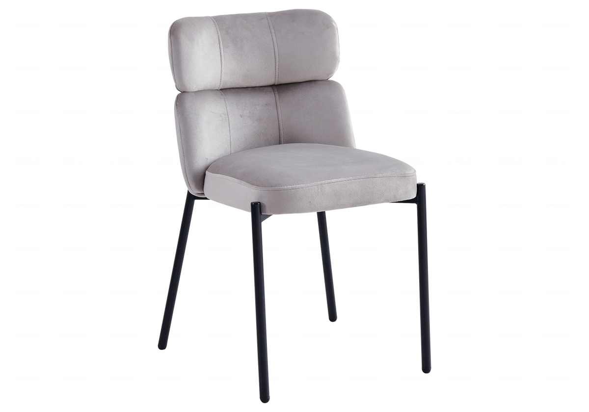 Lot de 4 chaises taupe à pieds noirs | Vexta