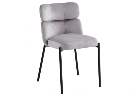 Lot de 4 chaises taupe à pieds noirs | Vexta
