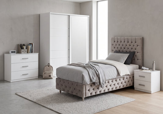 Chambre enfant lit coffre armoire 160 blanc | Palazzo