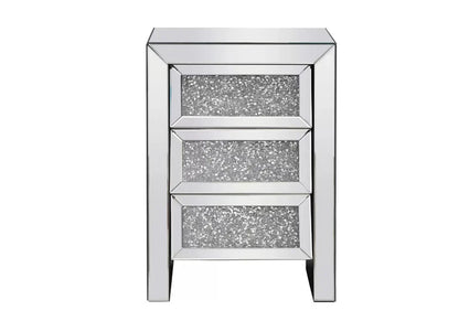 Table de chevet en miroir au design diamant | Solen