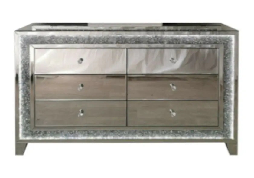 Commode coiffeuse miroir avec led et cristaux | Solen