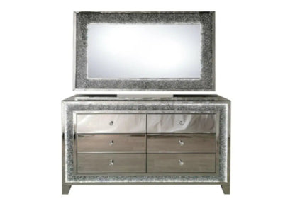 Commode coiffeuse miroir avec led et cristaux | Solen