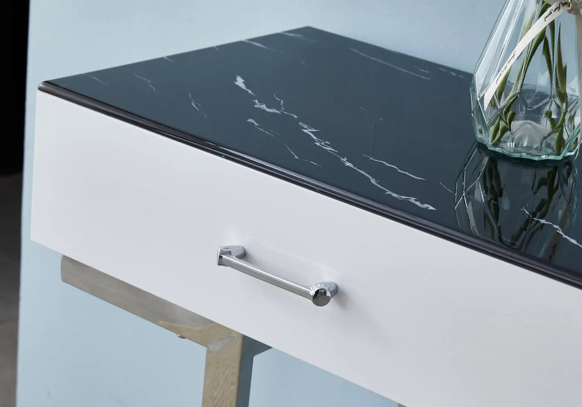 Console coiffeuse marbre noir pour l'entrée | Vexta