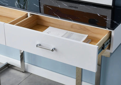Console coiffeuse marbre noir pour l'entrée | Vexta