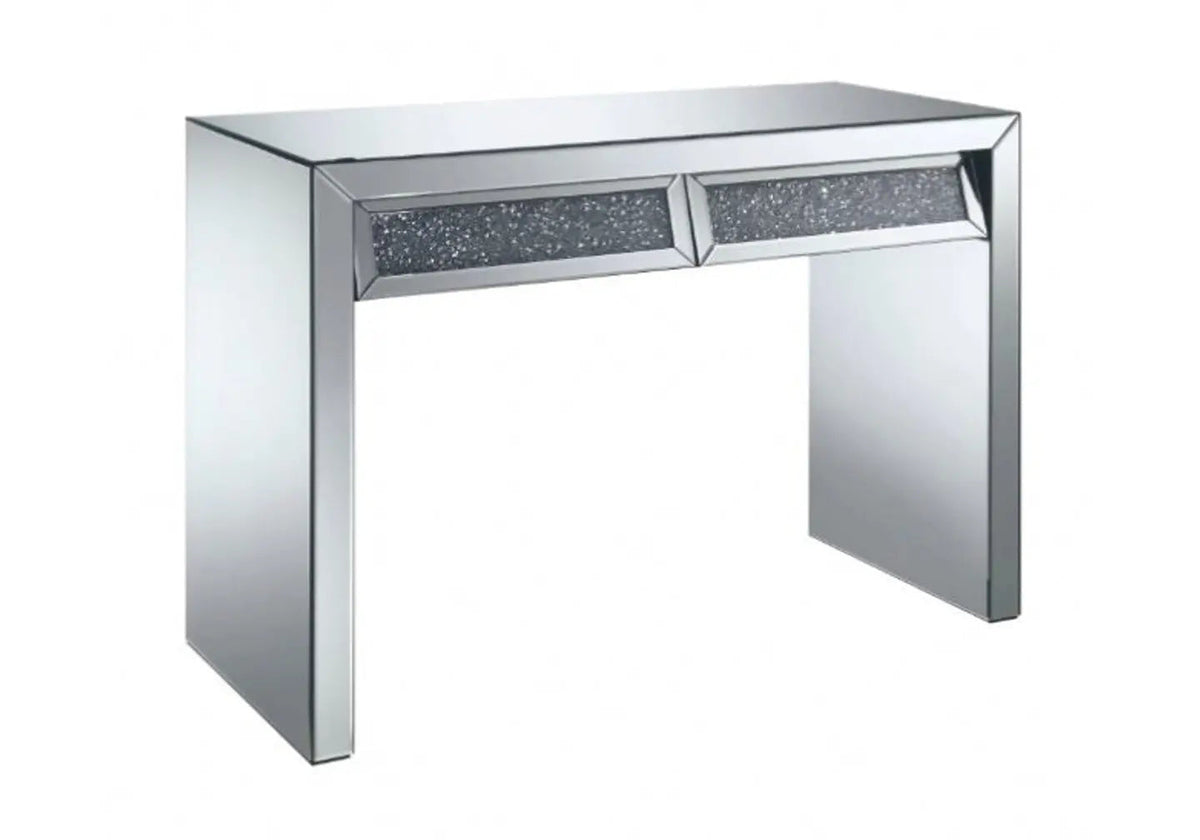 Console coiffeuse en miroir et cristaux moderne | Solen