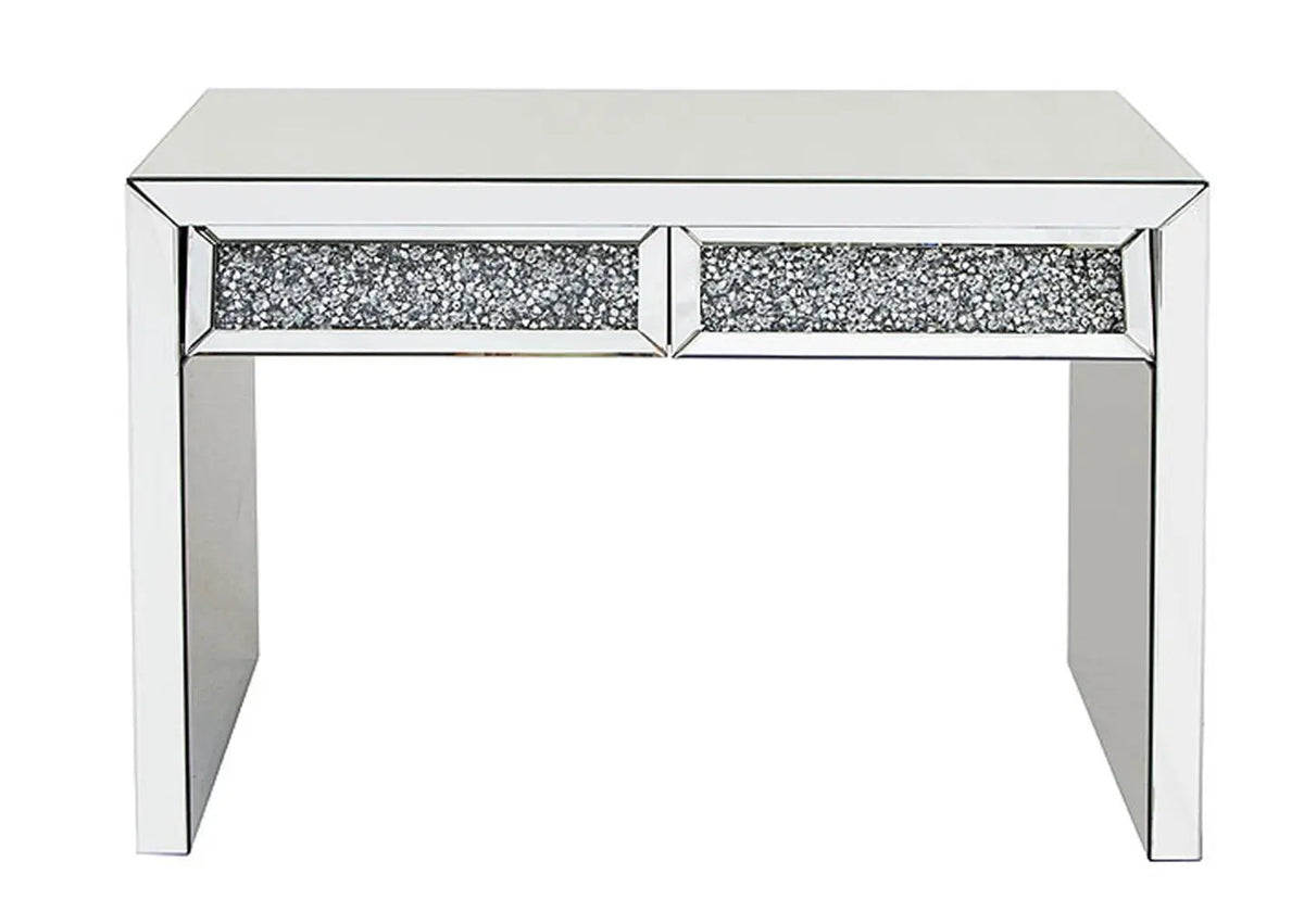 Console coiffeuse en miroir et cristaux moderne | Solen