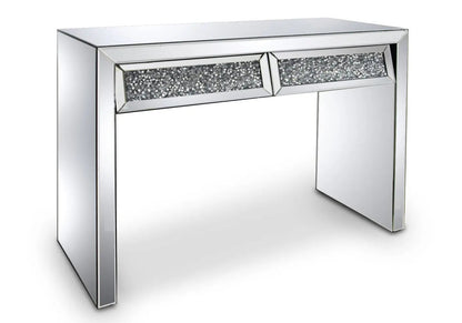 Console coiffeuse en miroir et cristaux moderne | Solen