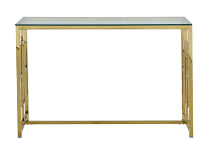 Console dorée verre trempé de salon moderne | Zelix