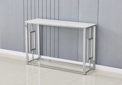 Console de salon moderne finition marbre blanc | Zelix