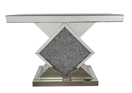 Console miroir design aux ornements en cristal | Solen