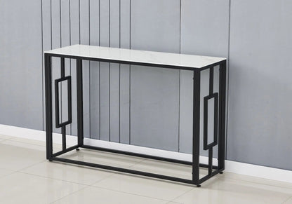 Console de salon noire et marbre blanc design | Zelix