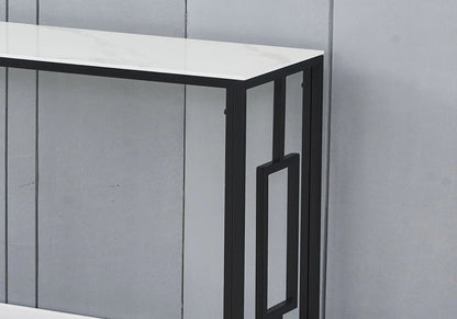 Console de salon noire et marbre blanc design | Zelix