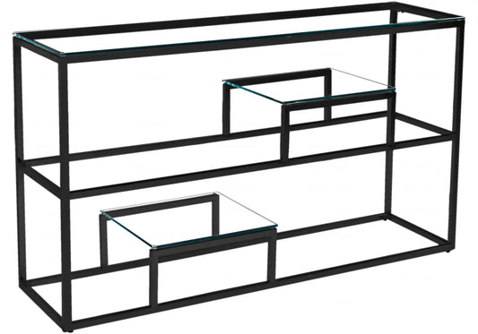 Console noire verre trempé design moderne | Kineo