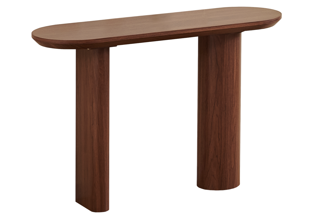 Console d'entrée bois de noyer au design arrondi | Zelix