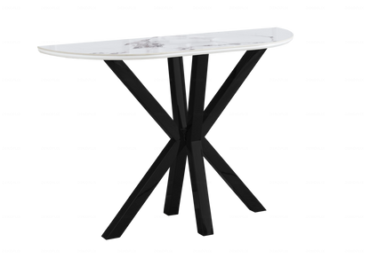 Console d'entrée demi-lune céramique marbre noir | Zenix