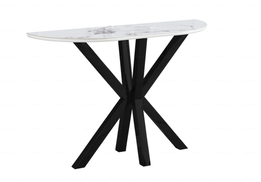 Console d'entrée demi-lune céramique marbre noir | Zenix