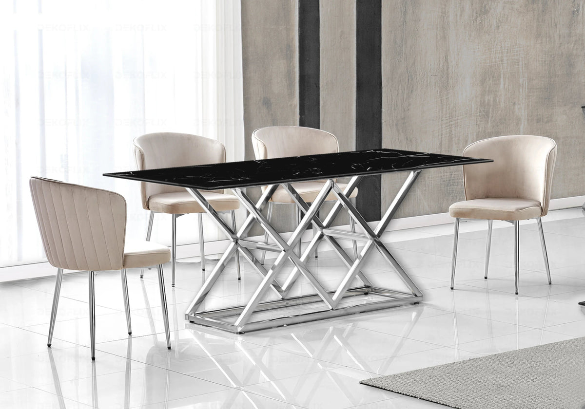 Lot de 4 chaises de salle à manger moka | Vexis