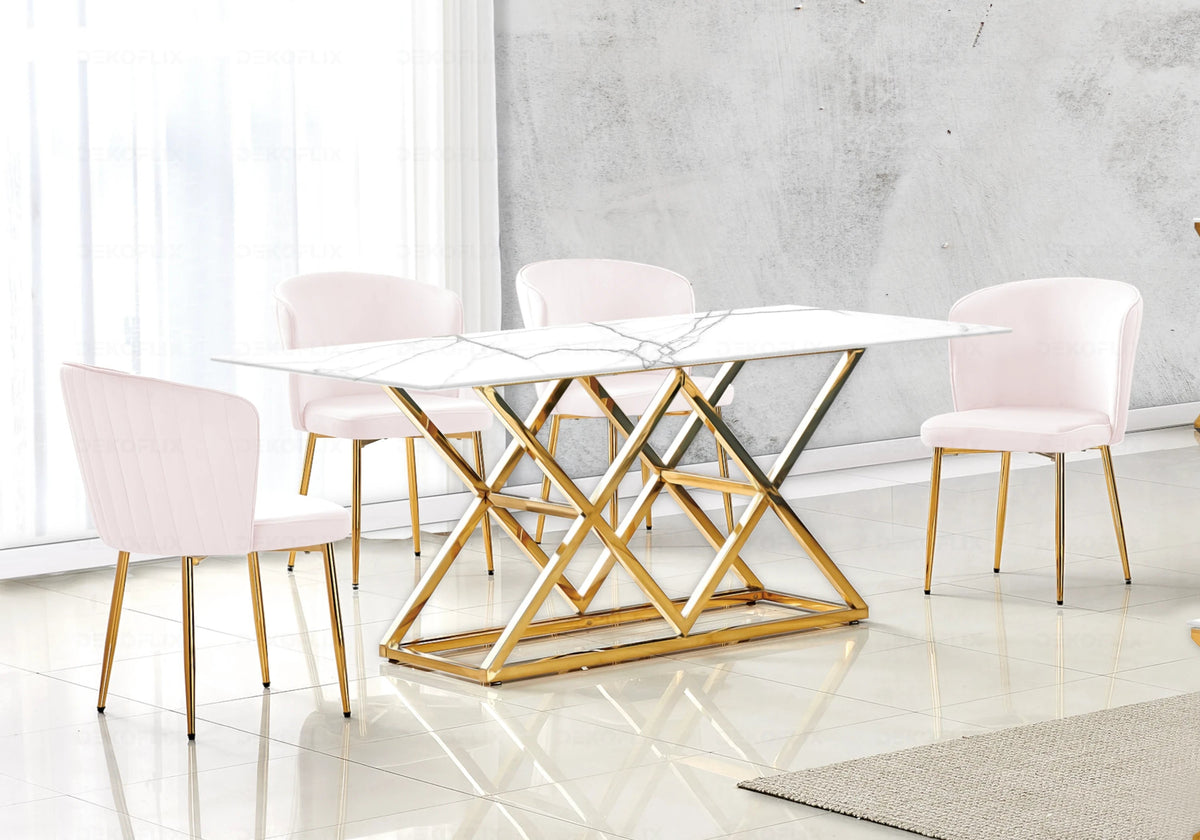 Chaise de salle à manger design en rose | Vexis
