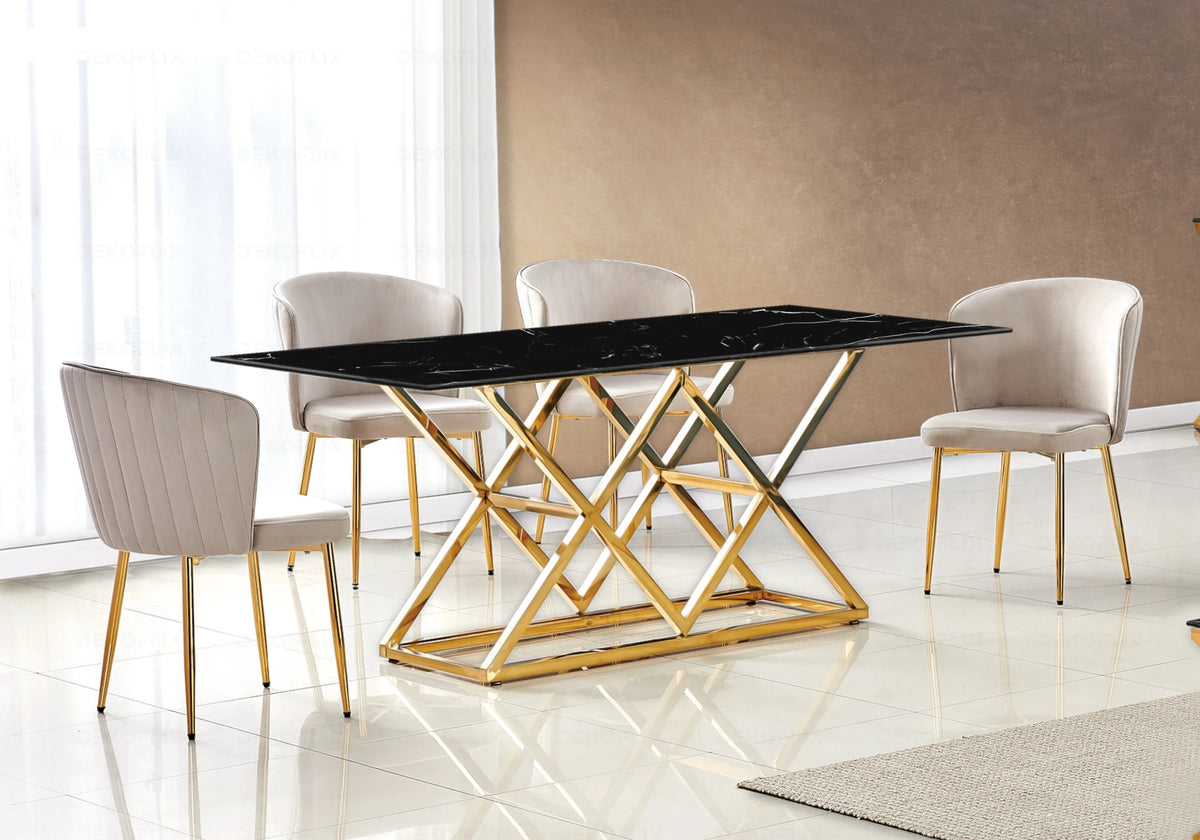 Lot de 4 chaises de salle à manger taupe | Vexis