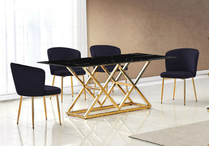 Lot de 4 chaises de salle à manger noir | Vexis
