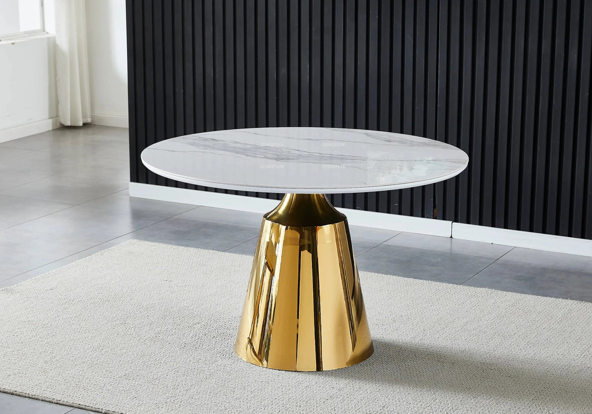Ensemble table marbre et chaises moka | Kaelo