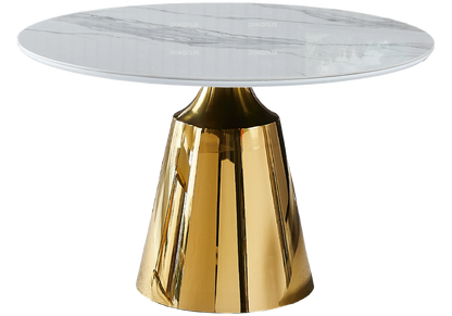 Ensemble table marbre et chaises moka | Kaelo