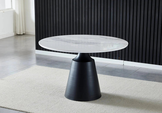 Ensemble table noire marbre et chaises moka | Kaelo
