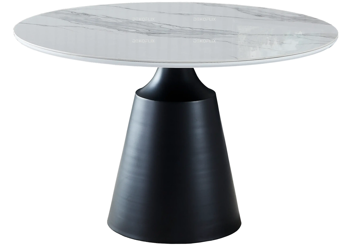Ensemble table noire marbre et chaises moka | Kaelo