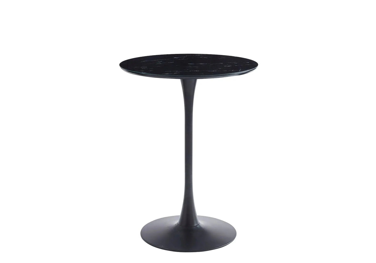 Ensemble table de bar marbre blanc et pieds dorés | Zyra