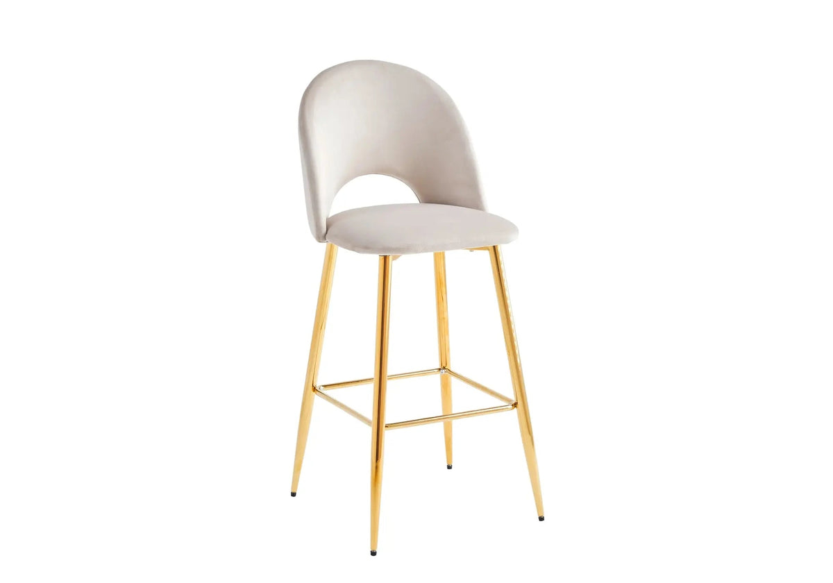 Ensemble table de bar marbre blanc et pieds dorés | Zyra