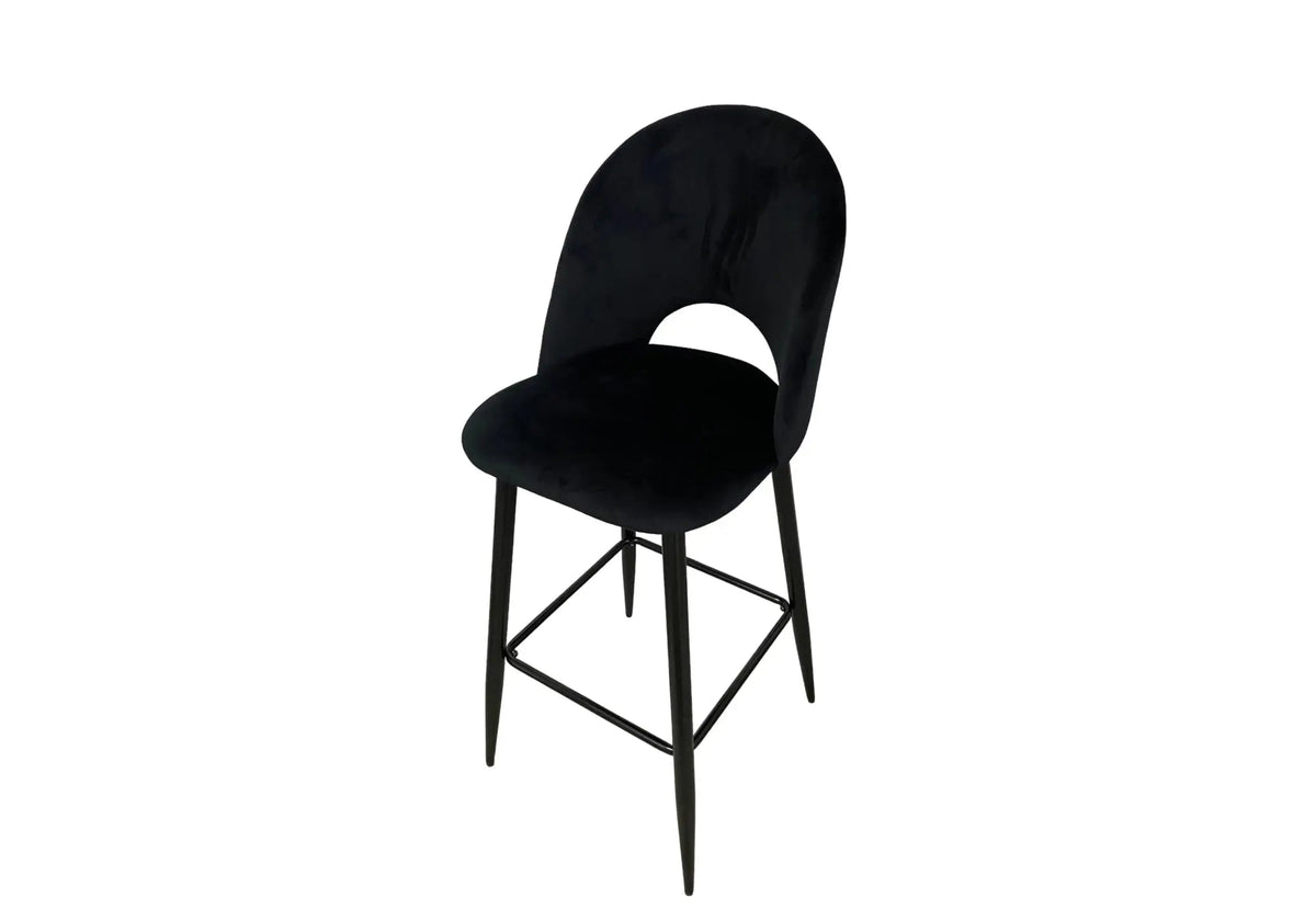 Ensemble table de bar marbre noir avec 4 chaises | Zyra