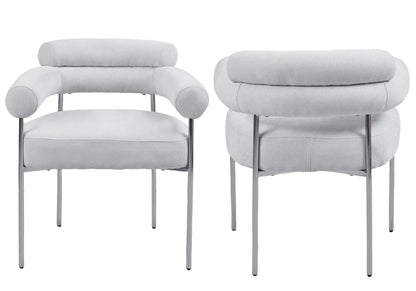 Ensemble table et chaise céramique marbre blanc | Vexta