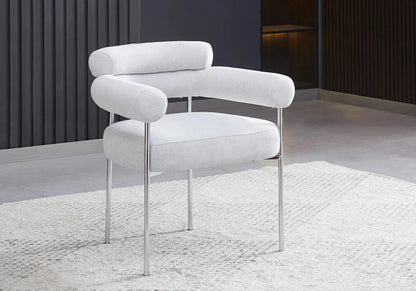 Ensemble table et chaise céramique marbre blanc | Vexta