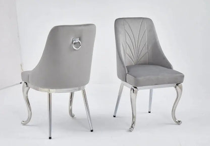 Ensemble table céramique marbre blanc et chaises | Zelix