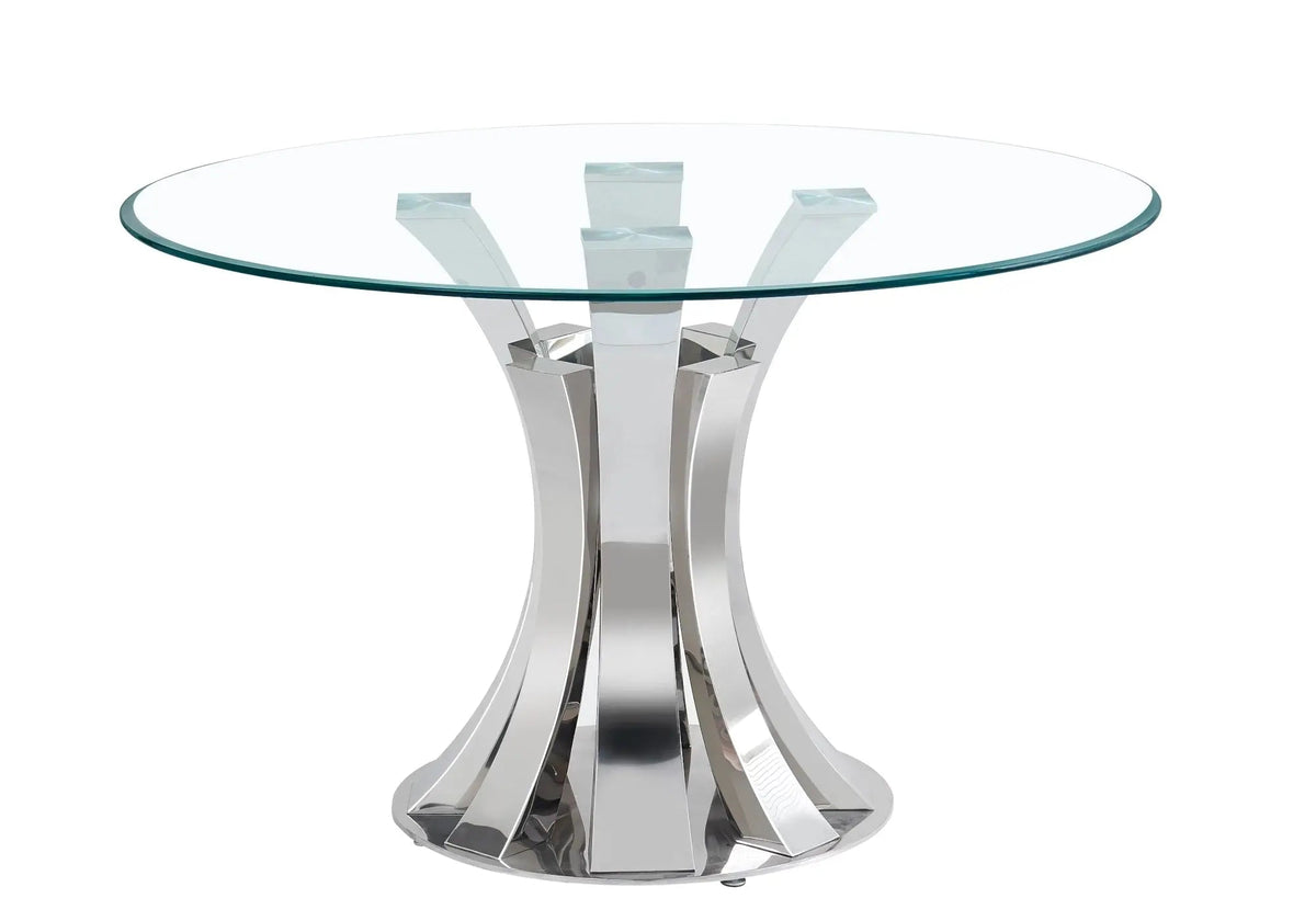 Ensemble table et chaises chrome transparent | Vexta