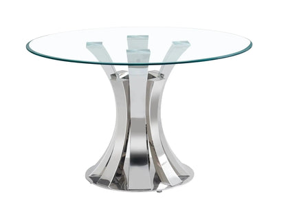 Ensemble table et chaises chrome transparent | Vexta