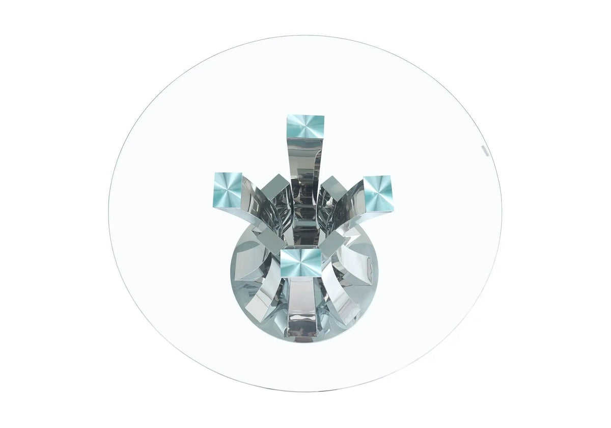 Ensemble table et chaises chrome transparent | Vexta