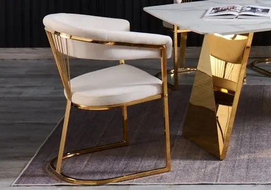 Ensemble table céramique marbre blanc et 4 chaises | Nexa