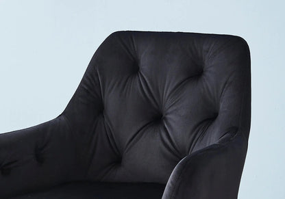 Ensemble table marbre noir et 4 chaises velours | Dyax