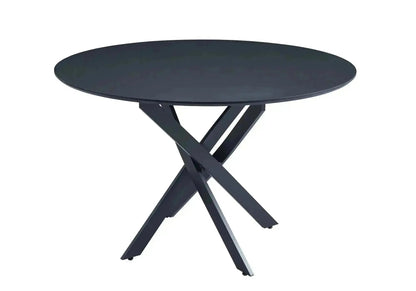 Ensemble table ronde noire et 4 chaises écru | Koda
